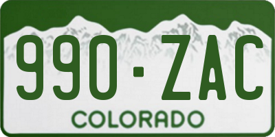 CO license plate 990ZAC