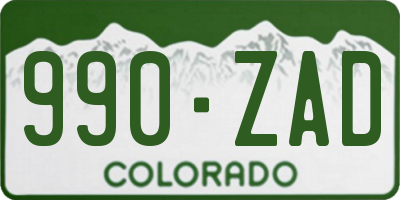 CO license plate 990ZAD