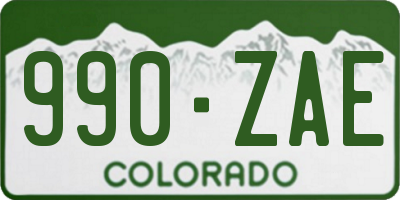 CO license plate 990ZAE