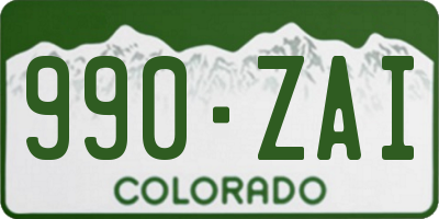 CO license plate 990ZAI