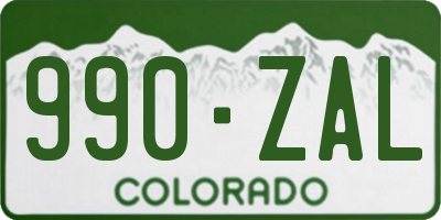 CO license plate 990ZAL