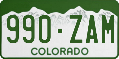 CO license plate 990ZAM