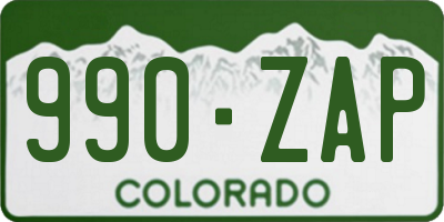 CO license plate 990ZAP