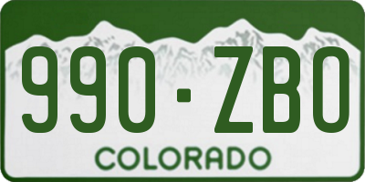 CO license plate 990ZBO