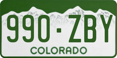 CO license plate 990ZBY