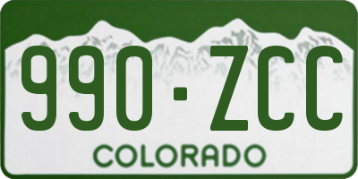 CO license plate 990ZCC