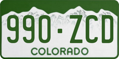 CO license plate 990ZCD