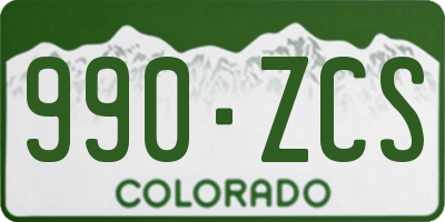 CO license plate 990ZCS