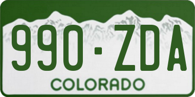 CO license plate 990ZDA