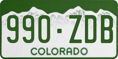 CO license plate 990ZDB