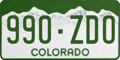 CO license plate 990ZDO