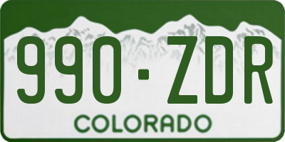 CO license plate 990ZDR