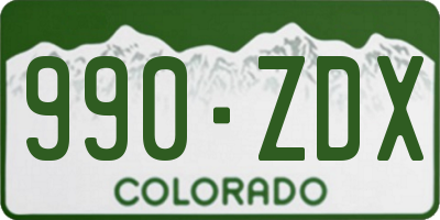CO license plate 990ZDX