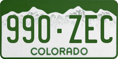 CO license plate 990ZEC
