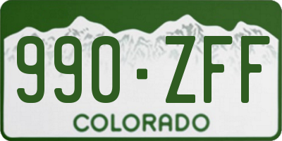 CO license plate 990ZFF