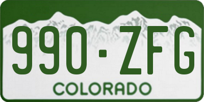 CO license plate 990ZFG