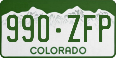CO license plate 990ZFP