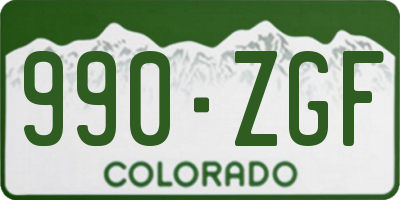 CO license plate 990ZGF