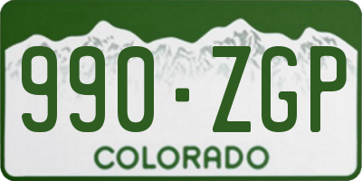 CO license plate 990ZGP