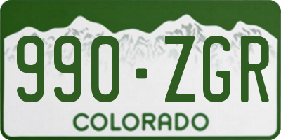 CO license plate 990ZGR