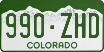 CO license plate 990ZHD