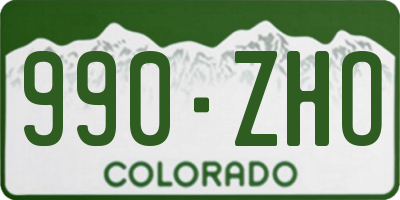 CO license plate 990ZHO