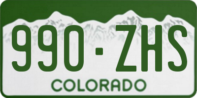 CO license plate 990ZHS