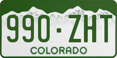 CO license plate 990ZHT