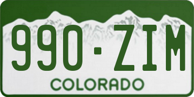 CO license plate 990ZIM