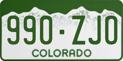 CO license plate 990ZJO
