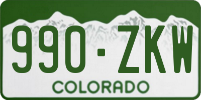 CO license plate 990ZKW