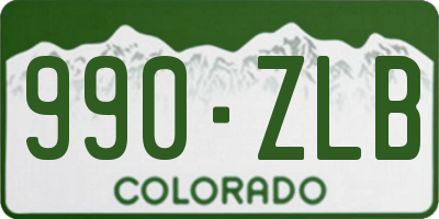 CO license plate 990ZLB