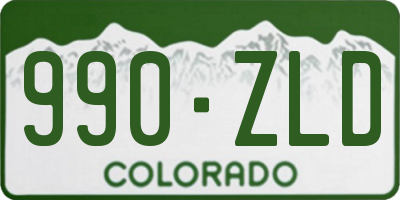 CO license plate 990ZLD
