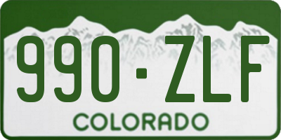 CO license plate 990ZLF