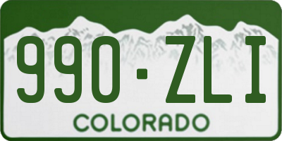 CO license plate 990ZLI