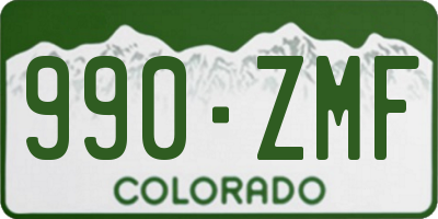 CO license plate 990ZMF