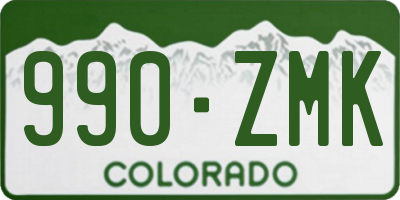 CO license plate 990ZMK