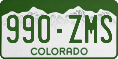 CO license plate 990ZMS