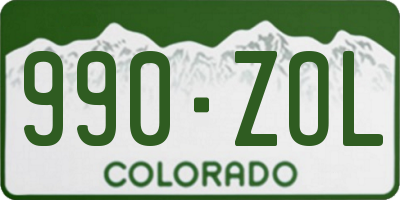CO license plate 990ZOL