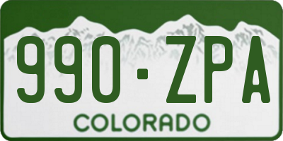 CO license plate 990ZPA