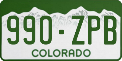 CO license plate 990ZPB