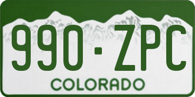 CO license plate 990ZPC