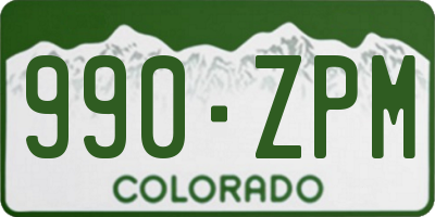 CO license plate 990ZPM