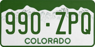 CO license plate 990ZPQ