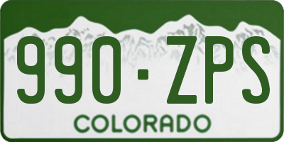CO license plate 990ZPS