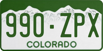 CO license plate 990ZPX