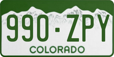 CO license plate 990ZPY