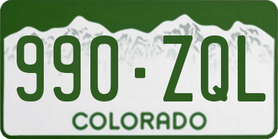 CO license plate 990ZQL