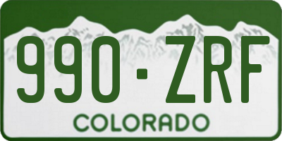 CO license plate 990ZRF