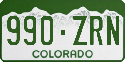 CO license plate 990ZRN